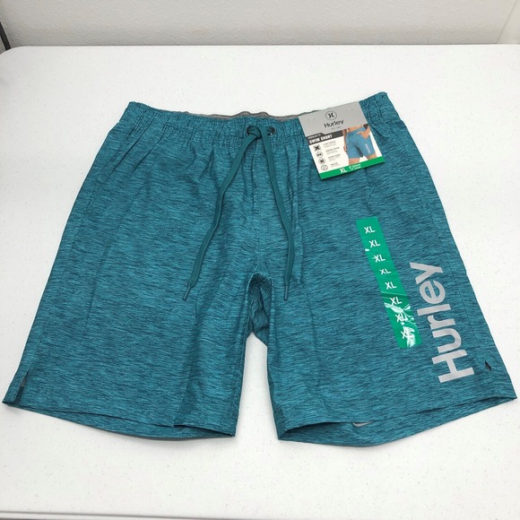 Hurley Swim Trunks Mens Extra Large Blue Drawstring Pockets Coastal Vacation New - Picture 1 of 13
